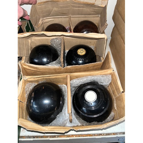 430 - Three sets of crown green bowls.