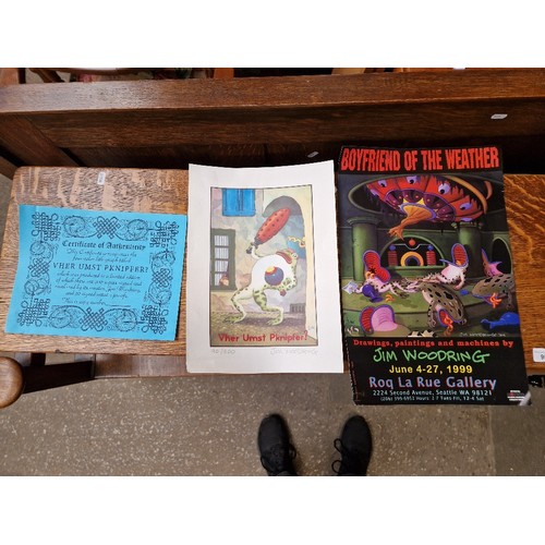 241 - After, Jim Woodring, colour lithographs together with certificate of authenticity.