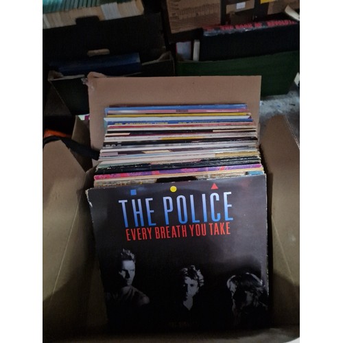 277 - A box of vinyl LP records, various artists, mostly rock and pop.