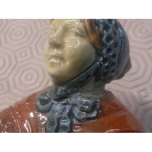 617 - Early 20th century Flemish pottery figure of a lacemaker