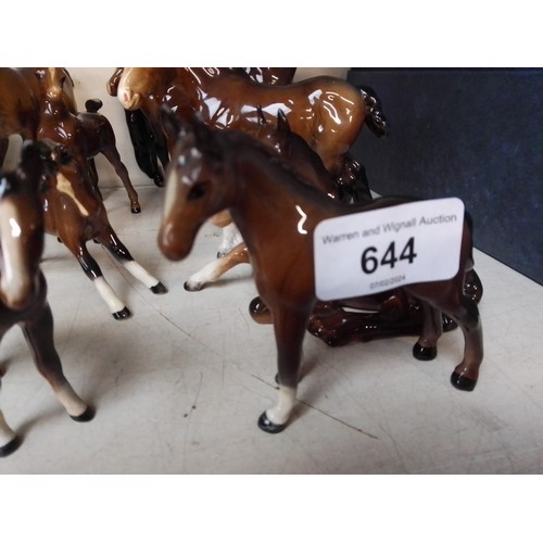 644 - 10 Beswick horse figures including Exmoor