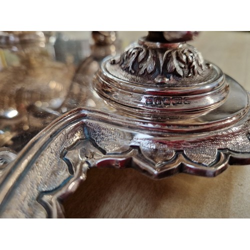 238 - A Victorian style silver plated table centrepiece with cut glass fruit bowl and 3 detachable nut bow... 