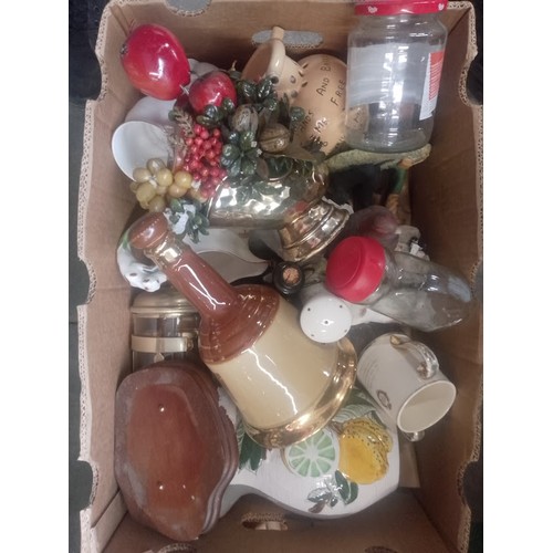 349 - 6 boxes of miscellaneous ceramics, ornaments, playing cards, etc.