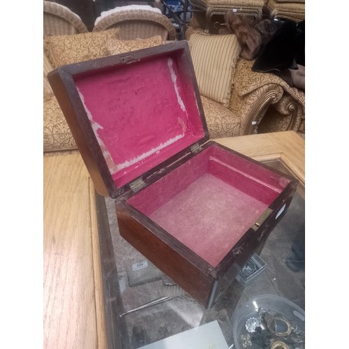 438 - A 19th century rosewood and mother of pearl jewellery/sewing box.