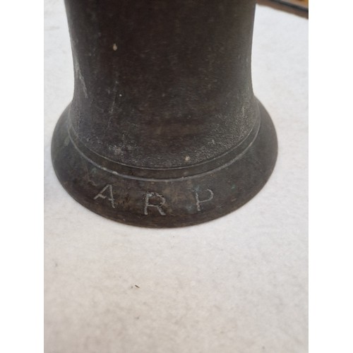 319 - A WWII era ARP brass hand bell.