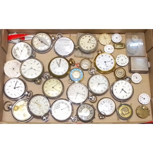 189 - A box of assorted watches and spares.