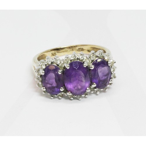 67 - A 9ct gold and amethyst ring, gross weight 3.2g, size J.