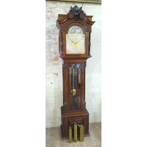 264 - An early 20th century mahogany 8 day long case clock, attributed to James Elliott, commissioned by B... 