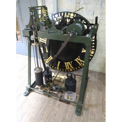 263 - A mid 19th century turret clock, signed E.I. Dent (Edward John Dent), cast iron flat bed constructio... 