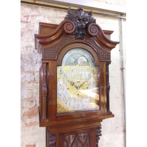 264 - An early 20th century mahogany 8 day long case clock, attributed to James Elliott, commissioned by B... 