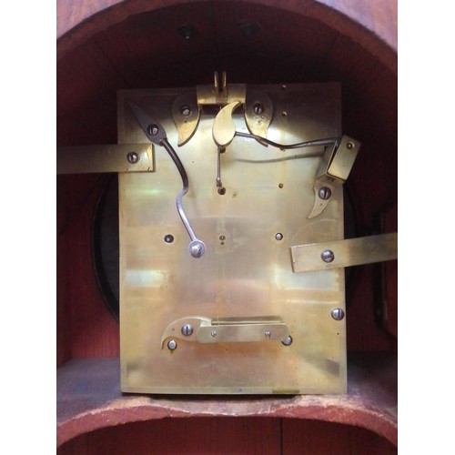 262 - A 19th century Regency period double fusee mahogany bracket clock striking on single bell, the paint... 