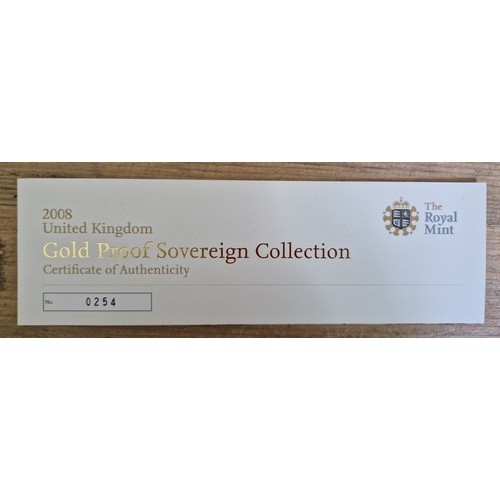 309 - The Royal Mint, 2008 United Kingdom Gold Proof Sovereign Collection, 4 22ct gold coins comprising of... 