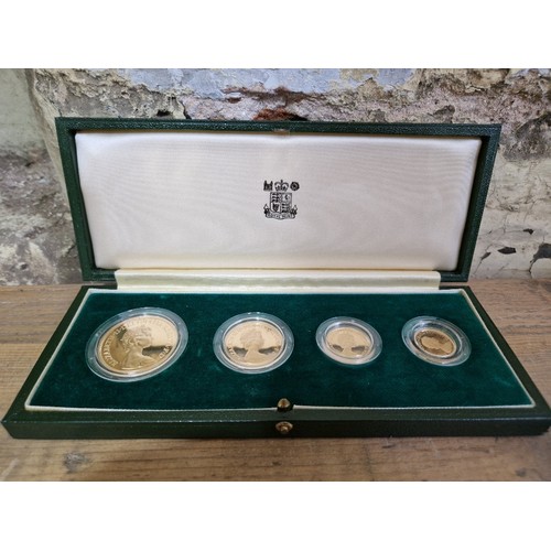 310 - The Royal Mint, UK 1980 Gold Proof Set, 4 22ct gold coins comprising of a five-pounds, two-pounds, s... 