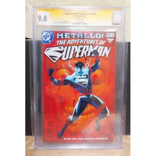 107 - DC Comics, Adventures of Superman #546, signed by Jose Marzan,  CGC Signature Series, slabbed and gr... 