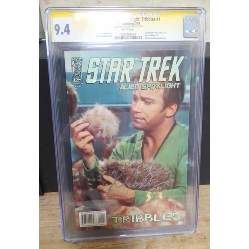 102 - Star Trek: Alien Spotlight: Tribbles #1, signed by William Shatner, CGC Signature Series, slabbed an... 