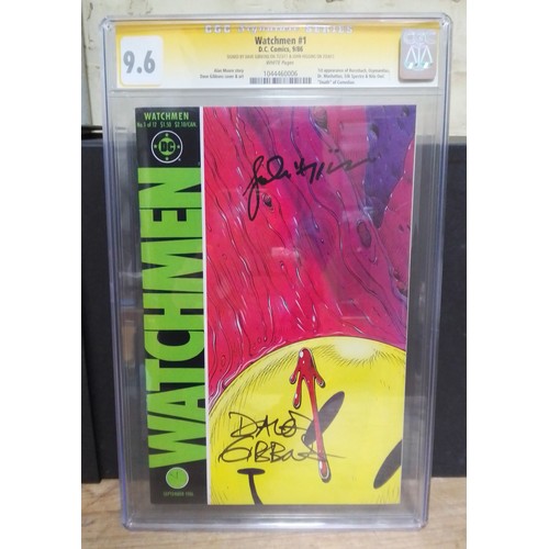 108 - DC Comics, Watchmen #1, signed by Dave Gibbons & John Higgins,  CGC Signature Series, slabbed and gr... 