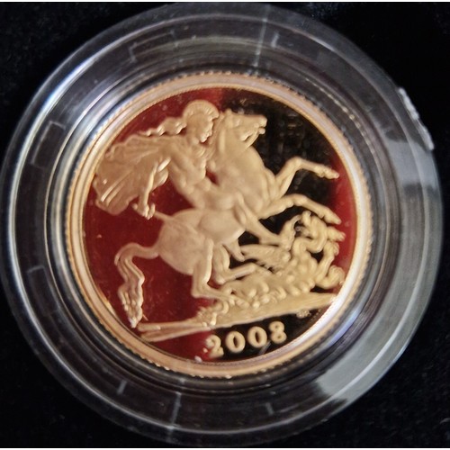 309 - The Royal Mint, 2008 United Kingdom Gold Proof Sovereign Collection, 4 22ct gold coins comprising of... 