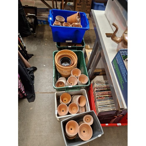 109 - 5 boxes of terracotta plant pots.