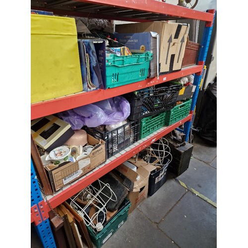 138 - 12 boxes of miscellaneous items including pottery, books, joiners toolbox, soft toys, shoe lasts, pe... 