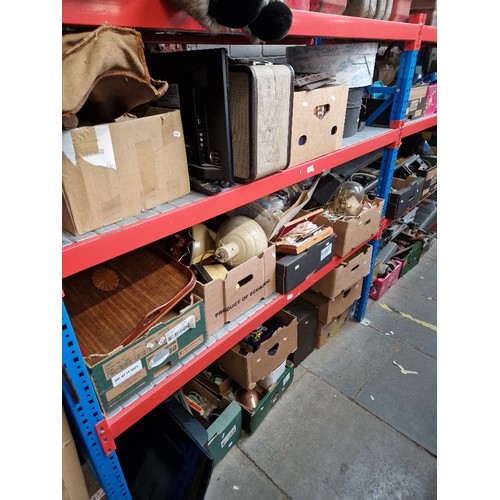 202 - Thirteen boxes of assorted items including tools, magazines, 
pictures, clocks, electrical items, wo... 