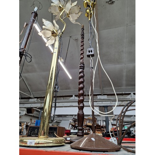 280 - 3 reading lamps including brass and barley twist