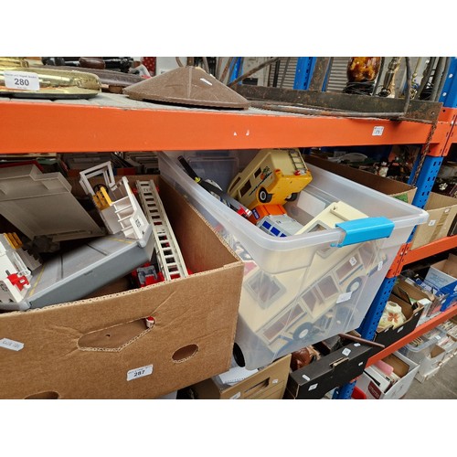 287 - 3 boxes of Playmobil.