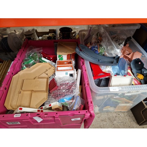 407 - Two boxes of Playmobil toys (as found).