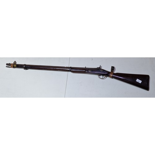 54 - A 19th century muzzle loading percussion single barrel shotgun.