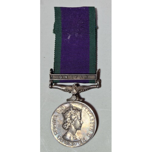 61 - A GSM ( General Service Medal ), Dhofar campaign, awarded to 24127281 SIG. D. G. BIRD R. SIGNALS 