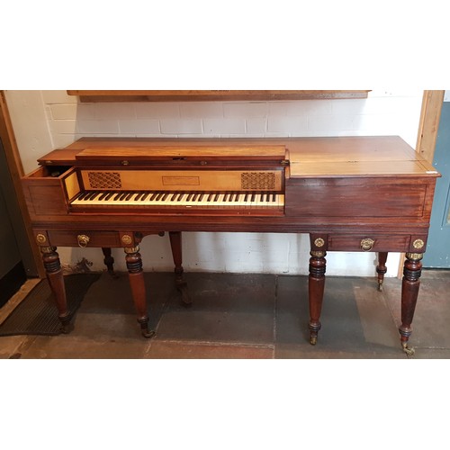 A Regency mahogany cased square piano by John Broadwood & Sons, London.