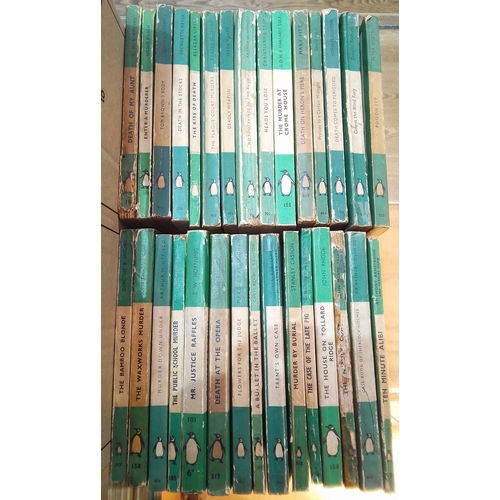 129 - Penguin Books, approximately 116 paperbacks, mainly Mystery & Crime series, green and white covers, ... 