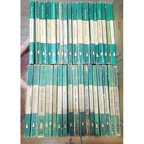 129 - Penguin Books, approximately 116 paperbacks, mainly Mystery & Crime series, green and white covers, ... 