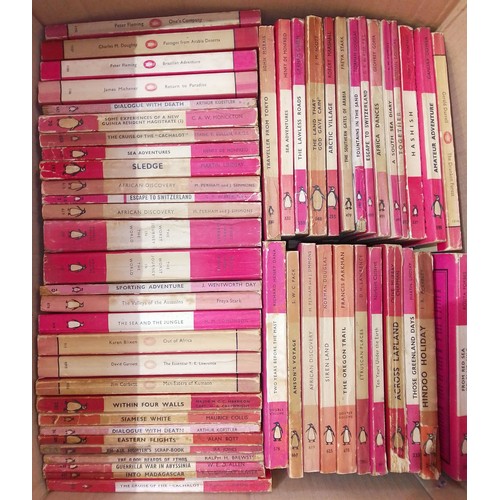 136 - Penguin Books, approximately 105 paperbacks, series including Travel & Adventure, Biography etc. var... 