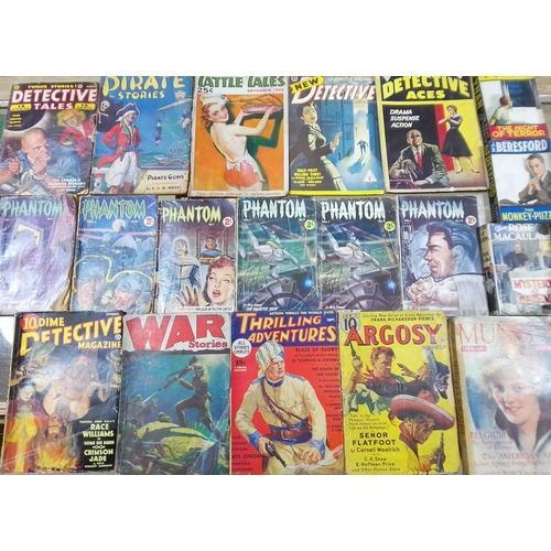 174 - Assorted mainly crime thriller, detective and mystery pulp fiction magazines, authors including J.S.... 