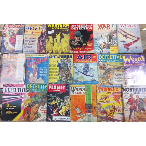 174 - Assorted mainly crime thriller, detective and mystery pulp fiction magazines, authors including J.S.... 