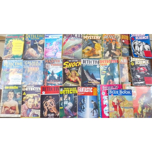 174 - Assorted mainly crime thriller, detective and mystery pulp fiction magazines, authors including J.S.... 