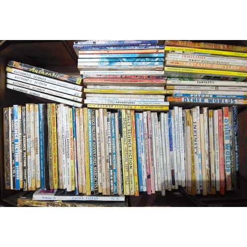 218 - Assorted science fiction and pulp magazines, comprising Isaac Asimov's, Nebula, Authentic, Galaxy, S... 