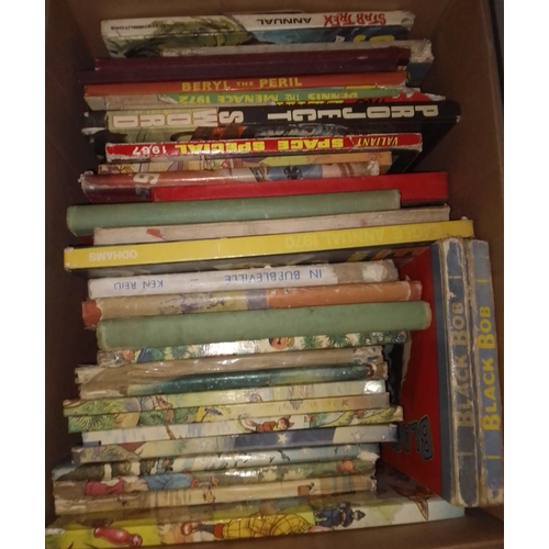 232 - A collection of annuals including The Broons, Our Wullie, The Beano, Rupert, Black Bob etc. etc.