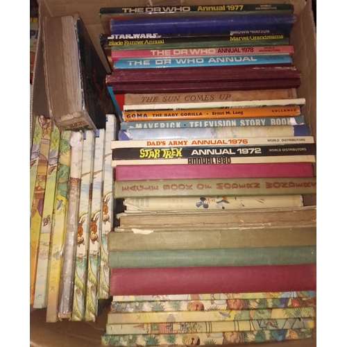 232 - A collection of annuals including The Broons, Our Wullie, The Beano, Rupert, Black Bob etc. etc.