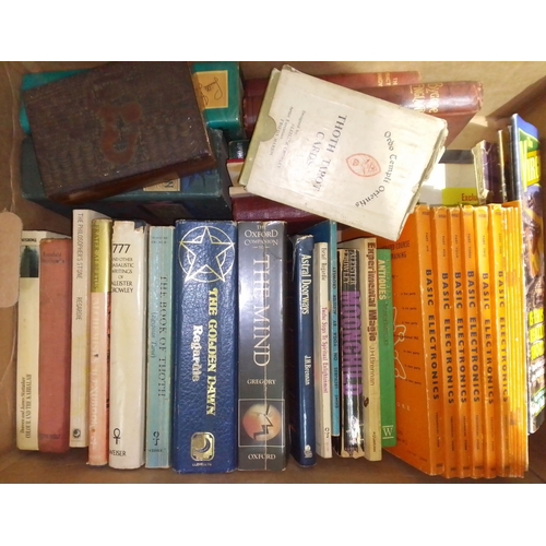 238 - A box of books including spiritualist and occult books, tarot cards, etc.