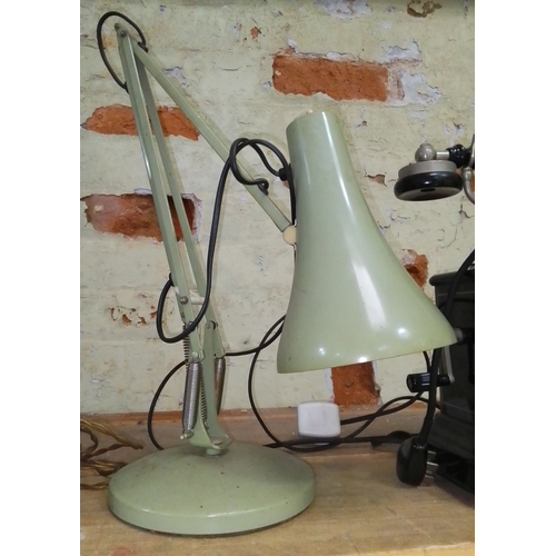 86 - A Herbert Terry & Sons green anglepoise lamp.