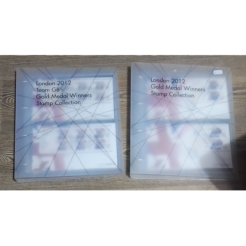 246 - London 2012 Team GB and Paralympic Gold Medal Winners Stamp Collection, 2 binders, 63 covers.