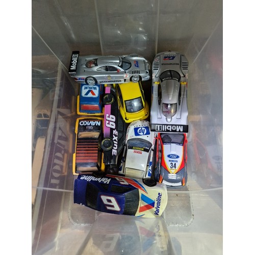 342 - A box of ten various Scalextric cars (as found).