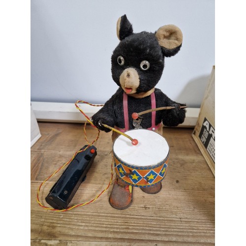 332 - A vintage Barney Bear 'The Drummer' battery operated Remote controlled toy.