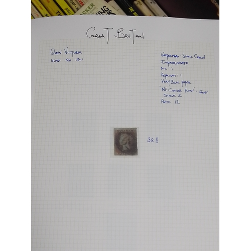 251 - GB stamp collection, two albums, Victoria and later, penny black, penny reds etc. etc.