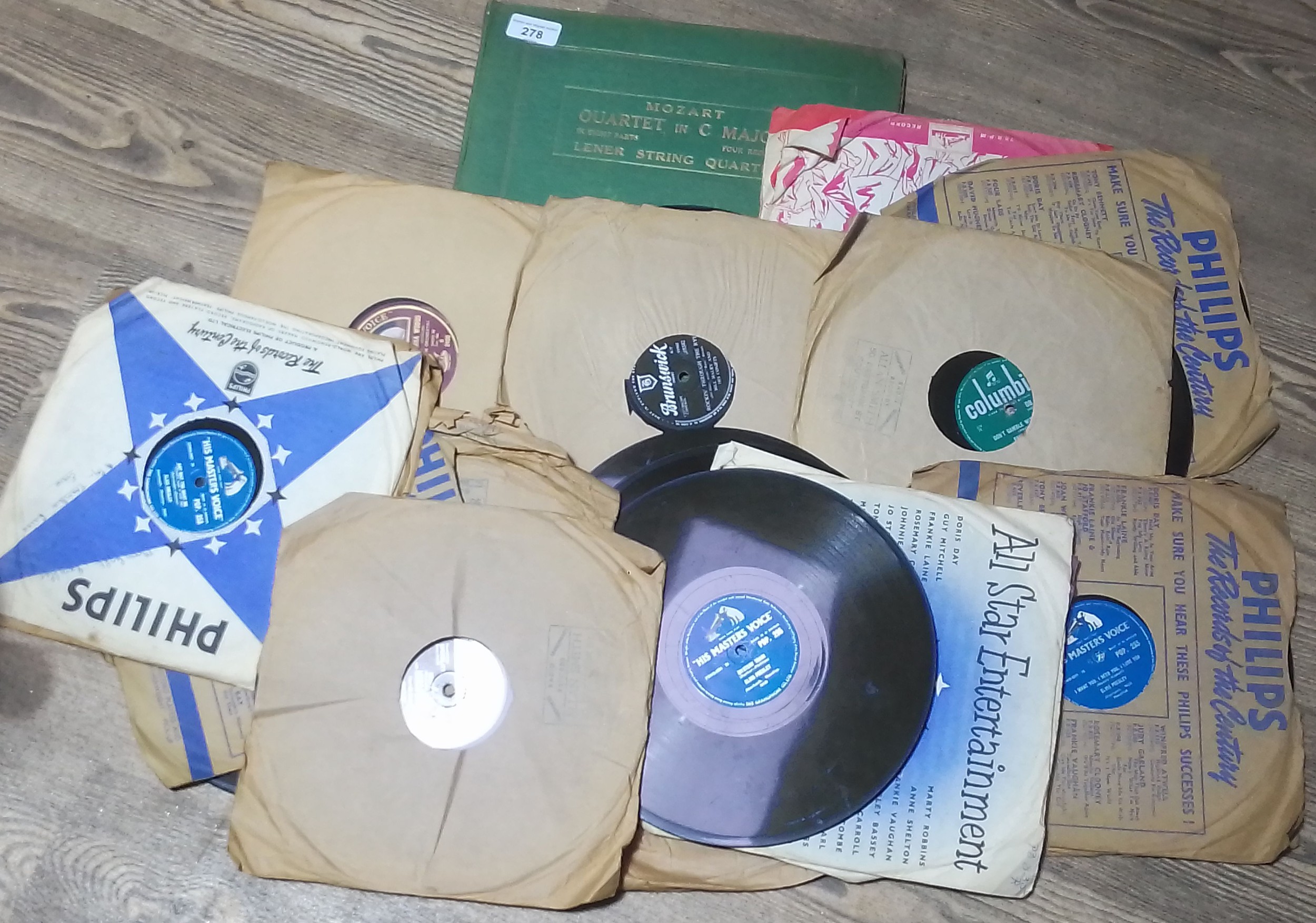 A collection of 78s including Elvis Presley, Bill Hailey and Little ...