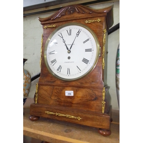 296 - A 19th century rosewood cased bracket clock, dial marked 'D F Ormond, Arbroath', fusee movement, com... 