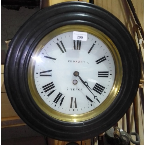 298 - Two round wall clocks.