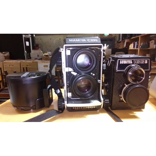 294A - A Mamiya C220Professional medium format camera, together with a Lubitel 166B and a Tamron SP 1:5.6 3... 