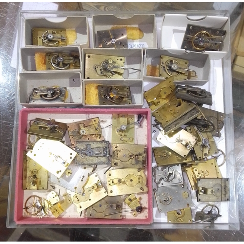 309 - A box of French clock platform escapements and parts.